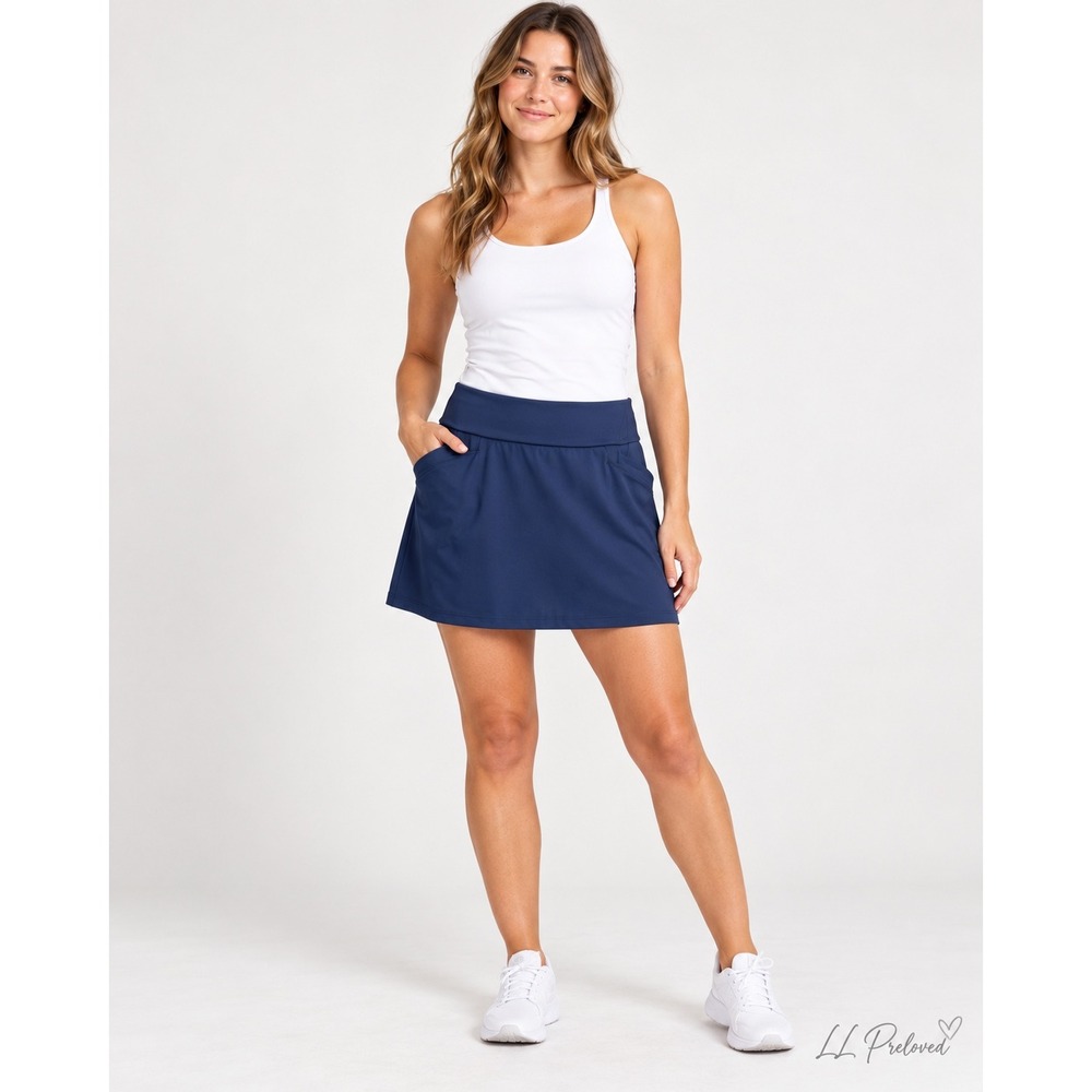 Adidas Golf Skort Womens ML Navy Blue Excellent Pull On Athletic Active Skirt